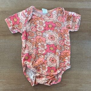 Kate Quinn Pink mod floral Bodysuit